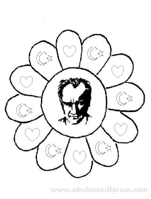 10 Kasım Haftası Atatürk mandala boyama sayfaları