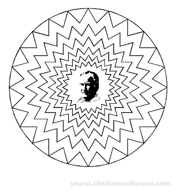 10 Kasım Haftası Atatürk mandala boyama sayfaları
