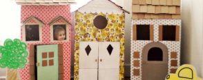 Çocuklara Kartondan Oyuncak Evler
