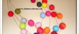 TÜylÜ top sÜngerlerden  kolye