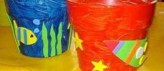 El yapımı figürlü saksılar