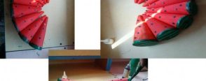 Okul öncesi sanat çalışmasım karpuz dilimi