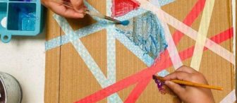 Bant ile akrilik boya çalışması