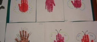 Kirpi,Kelebek,Çilek(el baskısı ile)