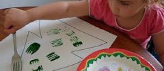 Çatal Baskısı İle Çam Ağacı