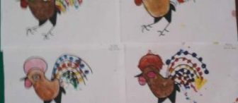 Sulu Boya-Parmak Boyası ile Horoz(kalıplı)