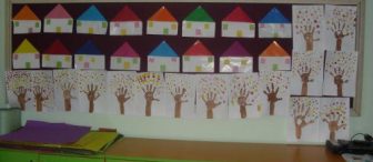 El baskısından ağaç ve katlama çalışmasından ev