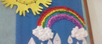 gökkuşağımız ve doğum günü olan minik şekerimize hazırladığımız kart :)