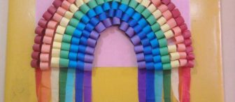 Karton yuvarlama ile Gökkuşağımız.