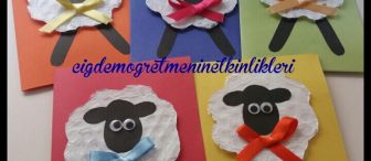 Balonlu naylondan kuzu bayram kartı