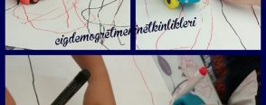 Otomobillerle çizgi çizme etkinliği