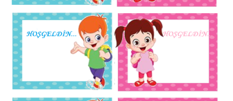 ilk hafta hoşgeldin ve yaka kartları