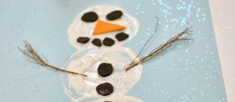 Patates baskısından Kardan adam :)