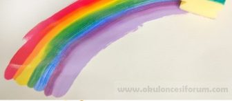 Sünger boyama ile gökkuşağı yapalım