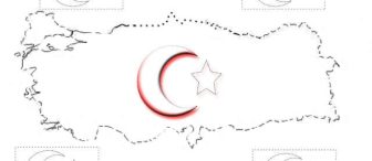 BAYRAKLI TÜRKİYE HARİTASI,ATATÜRK VE TÜRK BAYRAĞI BOYAMA SAYFALARI